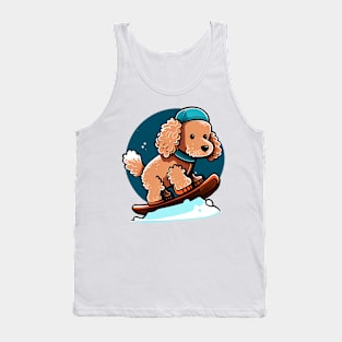 Make a Difference with Every Purchase - Poodle Snowboarding Design Tank Top